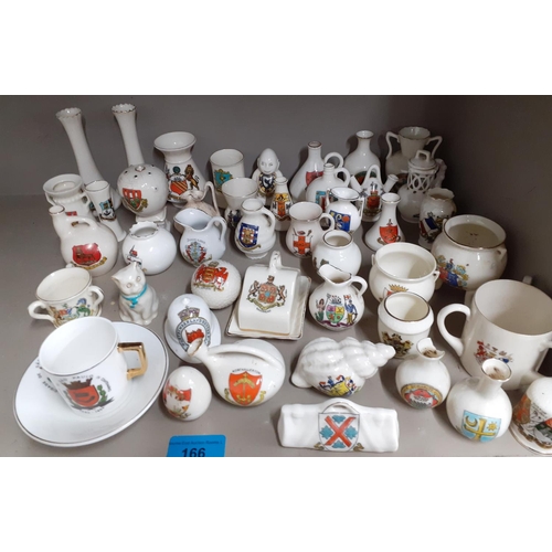 366 - A large quantity of crested china and ceramics to include Clifton, Grafton, Goss and Arcadian Locati... 