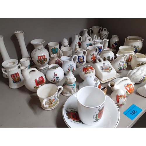 366 - A large quantity of crested china and ceramics to include Clifton, Grafton, Goss and Arcadian Locati... 