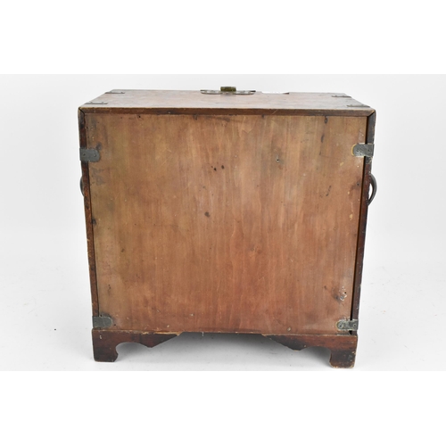 115 - A Korean iron clad table cabinet, late 19th/early 20th century, Joseon dynasty, with hinged fall fro... 