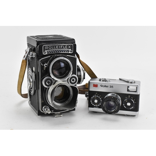 233 - A Rollei Rolleiflex 3.5F Medium Format TLR Camera, black, serial no 2805127, together with a Rollei ... 