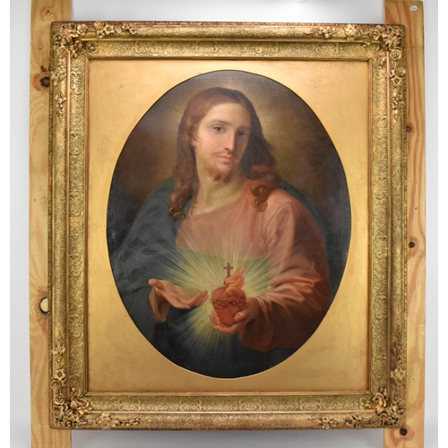 234 - After Pompeo Batoni (1708-1787) Italian 
'Sacred Heart of Jesus', 19th century, oil on canvas, withi... 