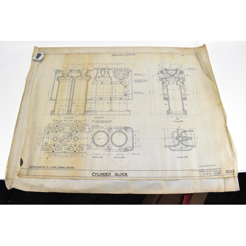 236 - Two early 20th century rolled car engineering drawings, one for Aston Martin, dated 1922, titled 'Cy... 