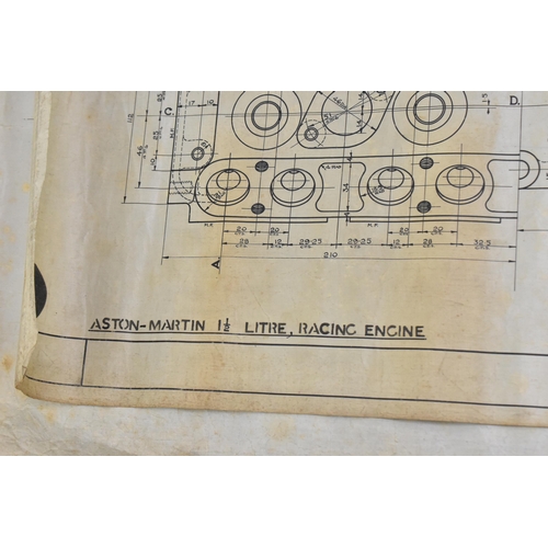 236 - Two early 20th century rolled car engineering drawings, one for Aston Martin, dated 1922, titled 'Cy... 