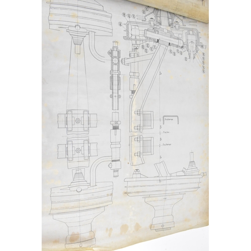 236 - Two early 20th century rolled car engineering drawings, one for Aston Martin, dated 1922, titled 'Cy... 