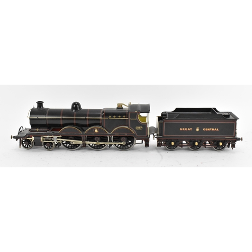 241 - An electric gauge 0 4-6-0 locomotive and tender Great Central, lined black no. 1097, with gilt lette... 