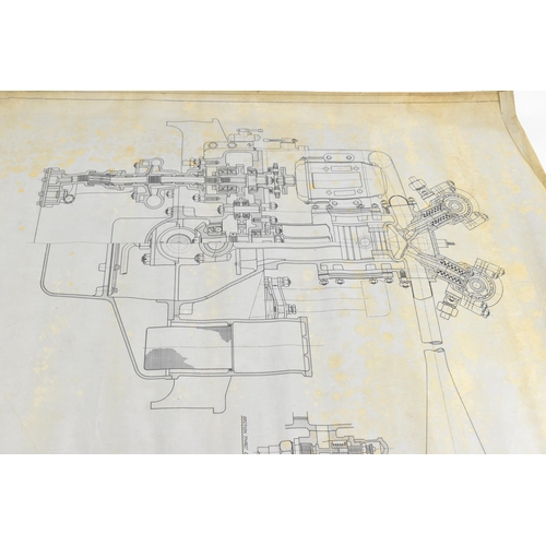 242 - Three early 20th century rolled car engineering drawings for Aston Martin, dated 1922 and 1924,  'As... 