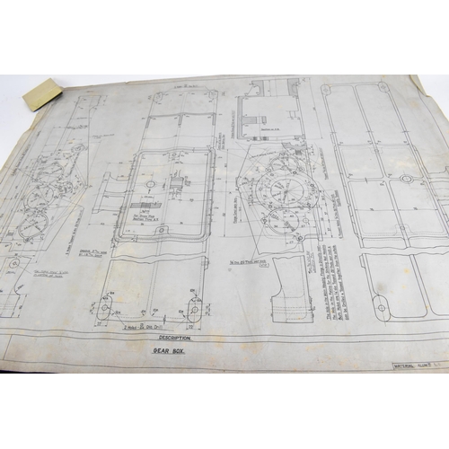 243 - Three early 20th century rolled car engineering drawings for Aston Martin, dated  1920, 1921 and 192... 