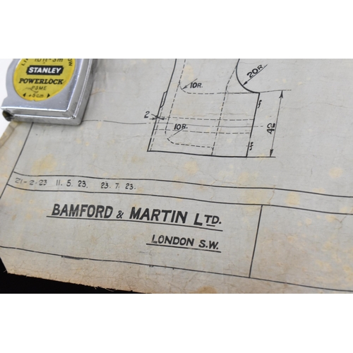 243 - Three early 20th century rolled car engineering drawings for Aston Martin, dated  1920, 1921 and 192... 