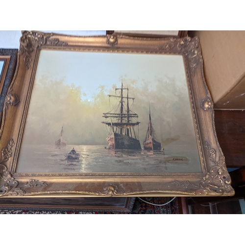 323 - Oil paintings to include ships and landscapes
Location:G