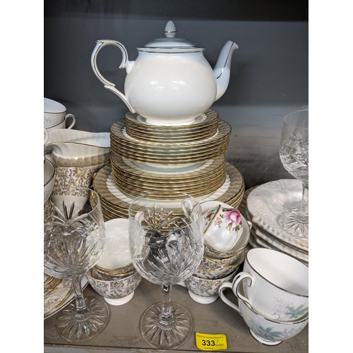 333 - Ceramics to include part dinner services, Thomas Germany and Royal Worcester Isabella pattern, Royal... 