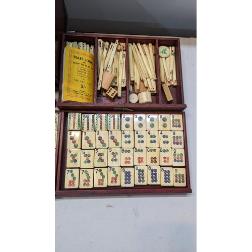 359 - A mid century Mahjong set in a box with five graduated drawers and applied metal mounts
Location:A1F