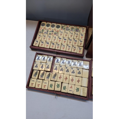 359 - A mid century Mahjong set in a box with five graduated drawers and applied metal mounts
Location:A1F