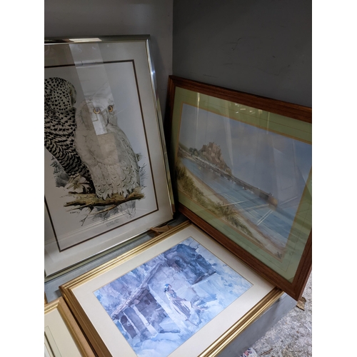 392 - A group of framed and glazed prints to include a signed David Shepherd limited edition print, after ... 