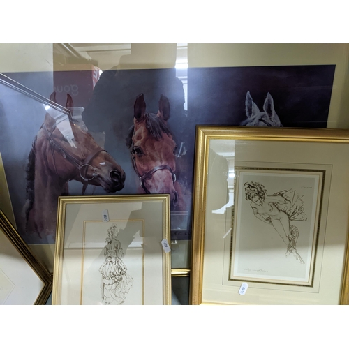 392 - A group of framed and glazed prints to include a signed David Shepherd limited edition print, after ... 