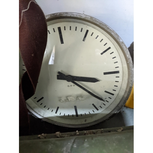 393 - A selection of CPO Testing equipment to include a wall clock, a locator No.2A  metre metric range an... 