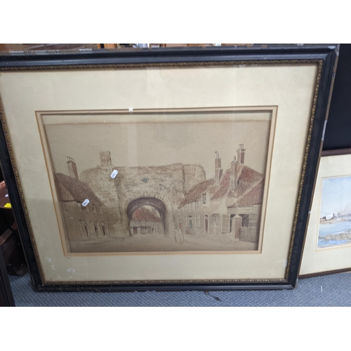 410 - A quantity of seven mixed framed and glazed water colours to include rive scenes, landscapes, indist... 