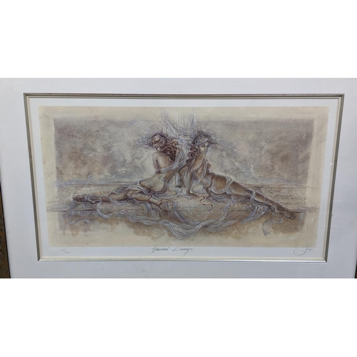 420 - Joy Kirton Smith Lithograph entitled Ethereal 68 x 38 framed, Location: A4F