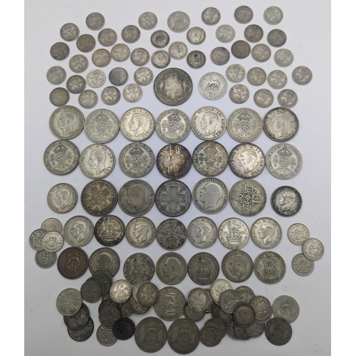 58 - Mixed British coinage to include Edward VII and George V pre 1920 three pence's and shillings along ... 