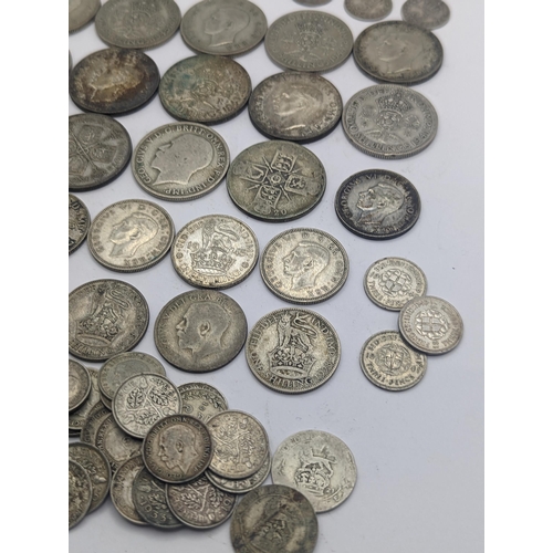 58 - Mixed British coinage to include Edward VII and George V pre 1920 three pence's and shillings along ... 