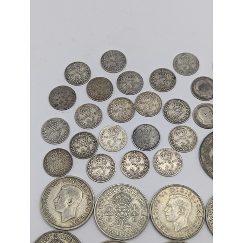 58 - Mixed British coinage to include Edward VII and George V pre 1920 three pence's and shillings along ... 