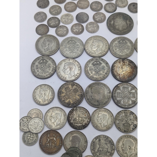 58 - Mixed British coinage to include Edward VII and George V pre 1920 three pence's and shillings along ... 