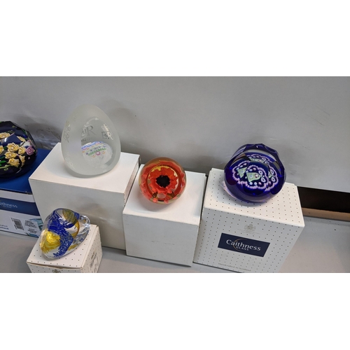 92 - Six boxed Caithness paperweights to include Diamond Jubilee Prestige Garland, Crown Cypher, Royal Go... 