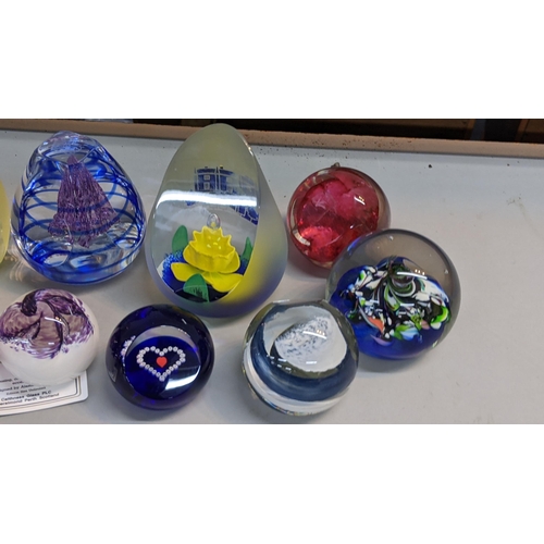 93 - Ten mixed paperweights to include a Caithness Prestige limited edition numbered 4/60 Location:1:1