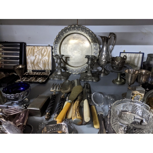 398 - Mixed lot of silver plate to include cutlery, mugs, cased cutlery and other items
Location: G