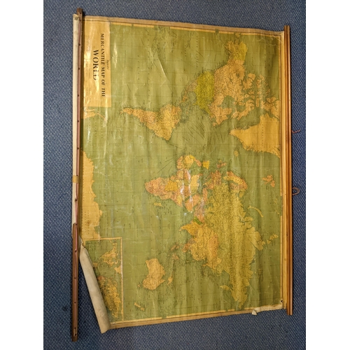 128 - Two maps to include Philips Mercantile Maps of the World and modern double sided map of Africa showi... 