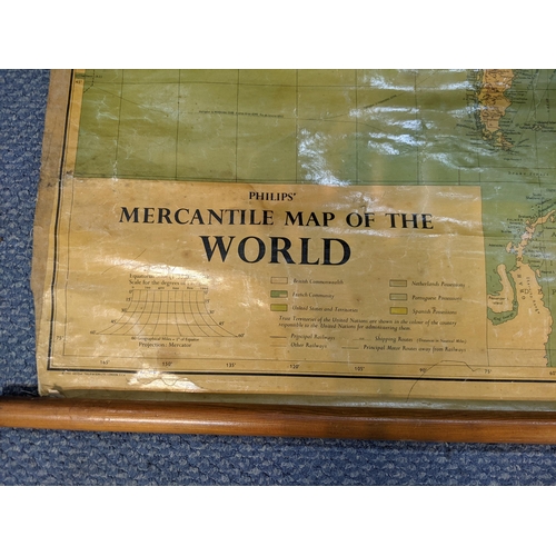 128 - Two maps to include Philips Mercantile Maps of the World and modern double sided map of Africa showi... 