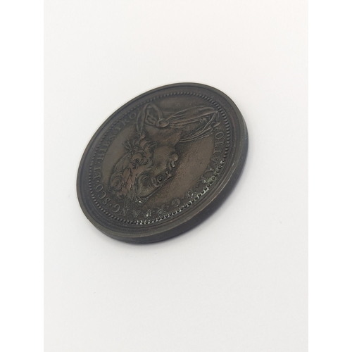 120 - Oliver Cromwell and Tommaso Aniello 'Masaniello' copper medal, circa 1700 by Ferdinand de St Urbain,... 