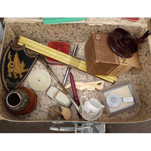 46 - A 1960’s child’s suitcase and contents-includes assorted ephemera-sketches-an assorted group of coll... 