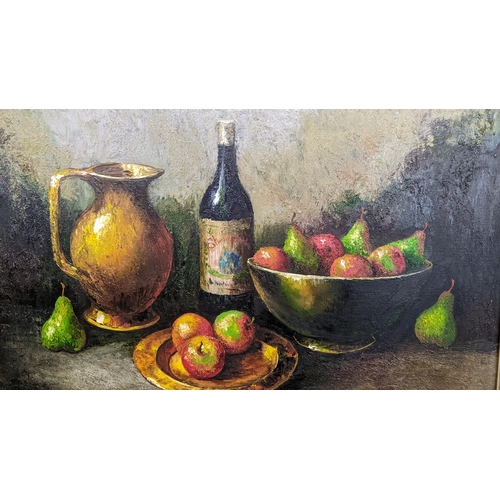 57 - Chancellor - oil on canvas depicting a still life, 90 x 59.5, framed, Location: LWF