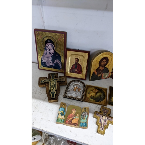 60 - A collection of Russian and Greek icons and other related items, Location: 1.2