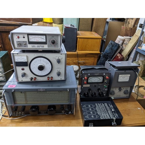 530 - Mixed electricals to include an Eddystone 730/4 reception set, an Advance Instrument LF Oscillator J... 