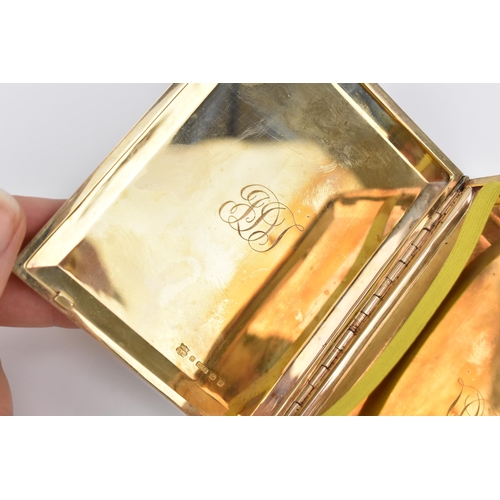 9ct gold cigarette case An early 20th century 9ct yellow gold cigarette case by William Neale & Son  Ltd, Birmingham 1935, re