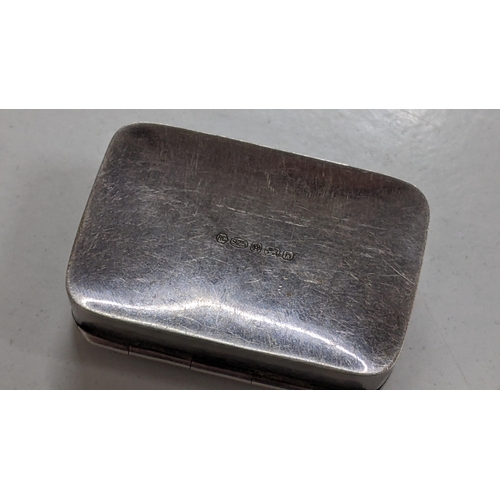 104 - A modern silver pill/snuff box having engraved decoration, 16.2g
Location: CAB1