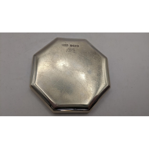 60 - A 1930's silver octagonal shaped pin dish, hallmarked London 1937, 184.5g
Location: BWR