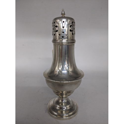 77 - A silver sugar castor, indistinct marks, 84.6g
Location: T