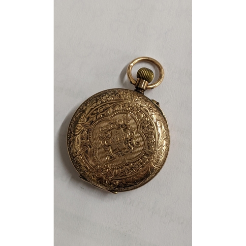 95 - An early 20th century 12ct gold ladies open faced fob watch, 29.8g
Location: CAB1