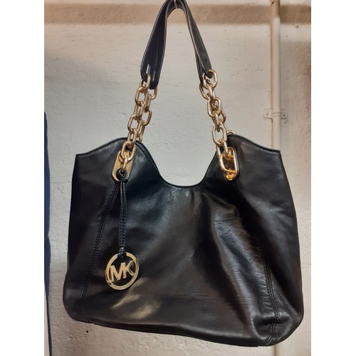 Michael kors black with gold chain online