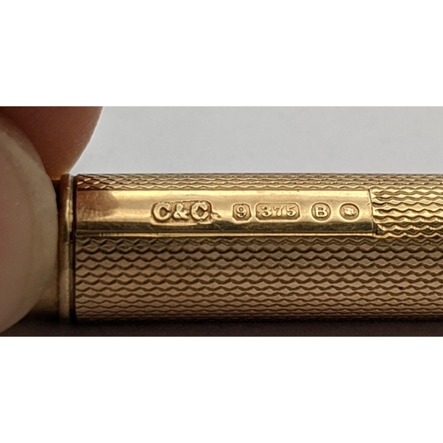 97 - A 9ct gold propelling pencil, marked 375 probably London  1937 (gross weight 19.9g)
Location: CAB1