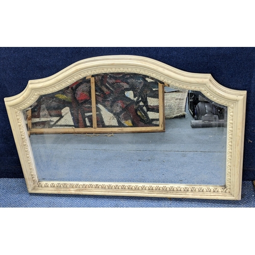 171 - A marble wall hanging mirror having a moulded frame with bevelled glass 70h  x 18.5w
Location:RWM