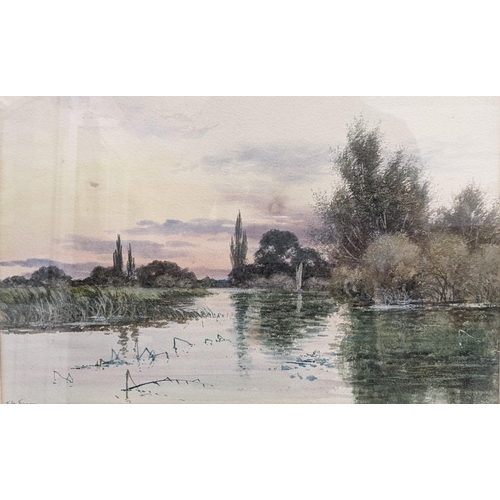 172 - Frederick Garden Fraser - watercolour depicting a river scene, 38cm x 24cm, framed
Location: A3B