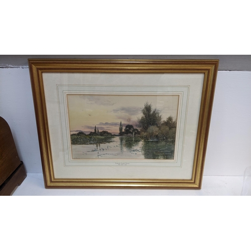 172 - Frederick Garden Fraser - watercolour depicting a river scene, 38cm x 24cm, framed
Location: A3B