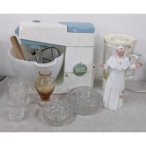 188 - A mixed lot to include a Royal Doulton HN2888 Pope John Paul II figure, Kenwood mixer and other item... 