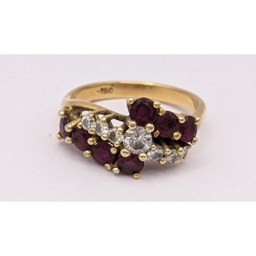 190 - An 18ct gold ring having seven diamonds flanked by seven rubies, 4.8g
Location: CAB3