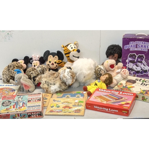 152 - A mixed lot of mostly vintage teddy bears to include Mickey Mouse and Tigger together with Fischer P... 