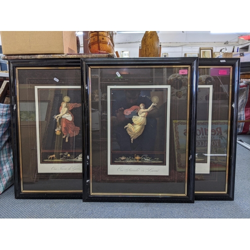 161 - A group of three classical framed and glazed prints in the style of Raffaello Sanzio to include 'Ora... 