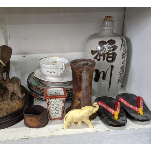 193 - A large mixed lot to include glass decanters, mixed ceramics, Royal Crown Derby, mixed models and ot... 